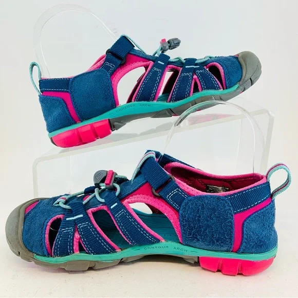 KEEN Big Kid's Youth Blue Pink Seacamp II CNX Waterproof Sandals size 3 EU 35 - Picture 5 of 11